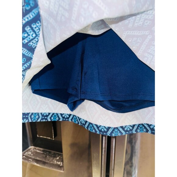 NWT Rafaella Mediterranean Blue Geometric Print Tennis Golf Skort 6 Athleisure - Picture 6 of 7